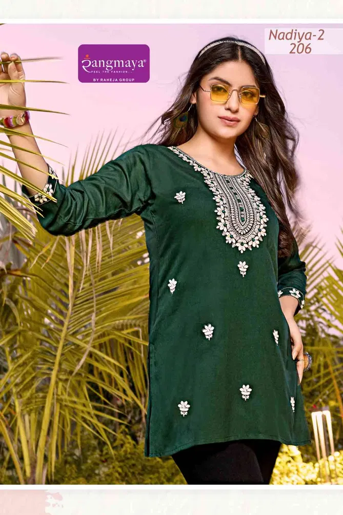 Nadiya Vol 2 By Rangmaya Rayon Tunic Ladies Top Suppliers In India